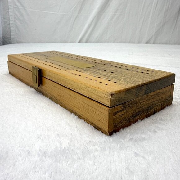 Vintage Urea Double Six Dominoes 28 Piece Set w/Cribbage Board & Wood Box - Picture 6 of 11